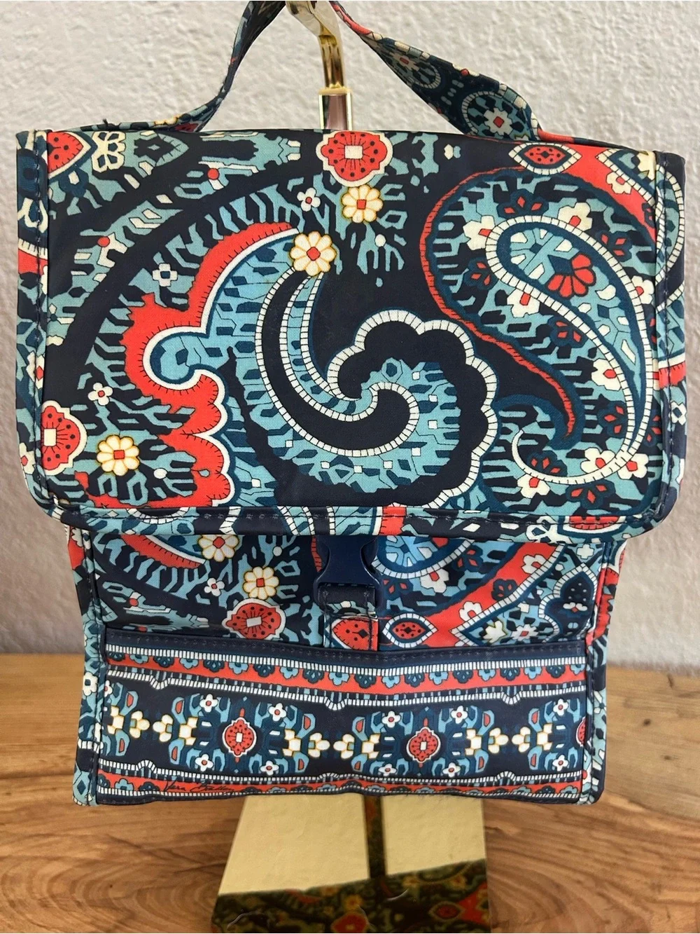 Vera Bradley Marrakesh Insulated Lunch Sack Bag NWOT Retired Quilted Navy Orange